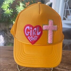 OTTO Girl Power Pink Cross SnapBack Trucker Hat
